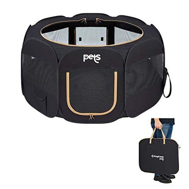 Kingcamp ペットサークル 折りたたみ 犬小屋 屋外サークル 犬小屋 犬用 八角形 メッシュサークル 猫 猫 犬兼用 組み立て簡単 軽量 日よけ プレイサークル 001 Yukai商店 室内 永久保証