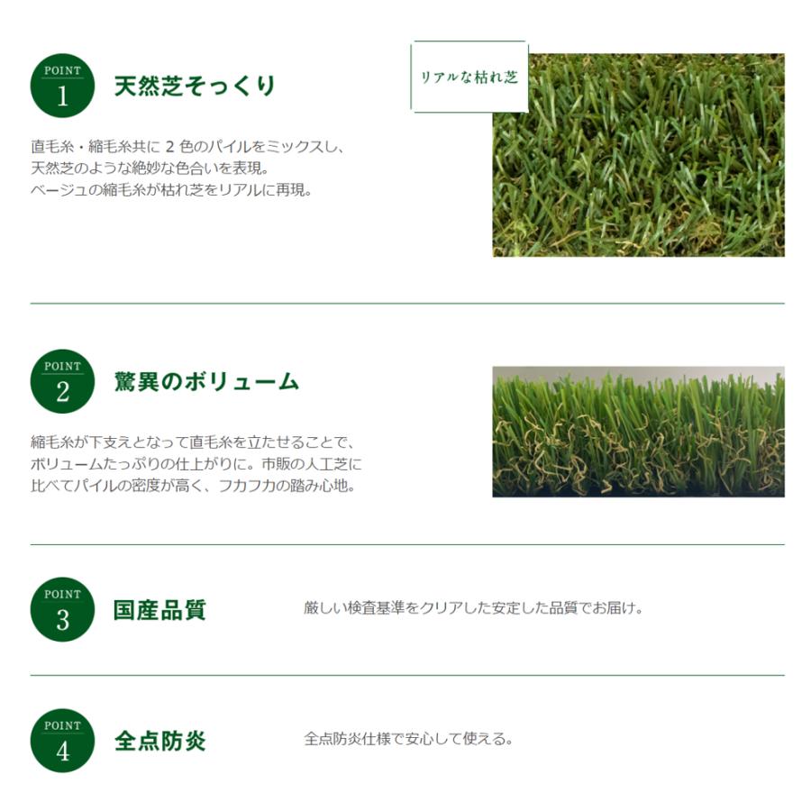 リアル人工芝 トヨグラス プレミアム35 リリカラ TG-88505 巾100cm（10m巻販売）の画像