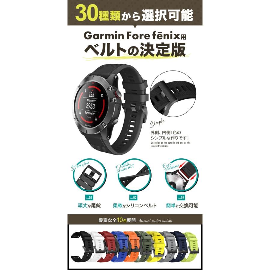 Garmin Fenix ベルト バンド Approach S60 S62 ForeAthlete 945J 935J 745J Fenix 6 Pro Sapphire/Fenix 5 Plus 定形外内-3F｜yukaiya｜02