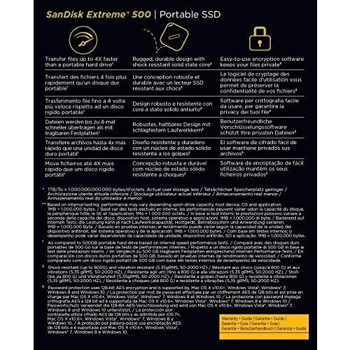 SanDisk エクストリーム500 ポータブルSSD SDSSDEXT-1T00 1TB サンディスク 海外パッケージ品 SanDisk エクストリーム500 ポータブルSSD SDSSDEXT-1T00 1TB