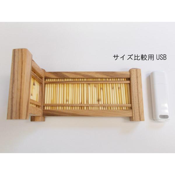 ミニチュア日本庭園 竹垣（たけがき） ナチュラル 木製 置物 フェンス