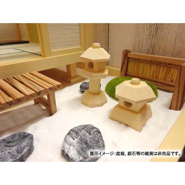 ミニチュア日本庭園 灯篭（とうろう）木製 置物 高さ5.2〜8cm 日本製 2