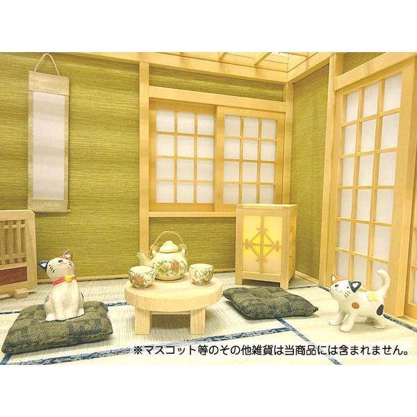 ミニチュア和風家具 組子の行燈（あんどん）−低 ライト付き