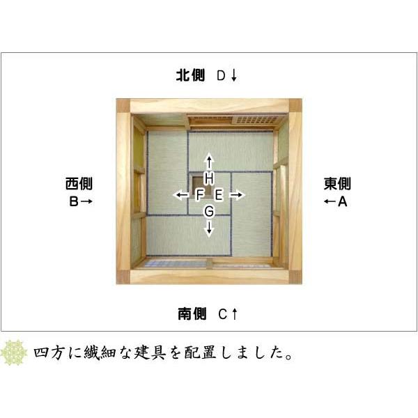 和風ドールハウス-50 ミニ茶室4.5畳-ロ型 基礎A（1/12スケール）木製