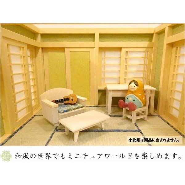 和風ドールハウス-11 ミニ和室6畳-ロ型A（1/16スケール） 木製 無塗装