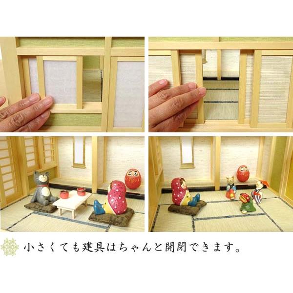 和風ドールハウス-14 ミニ和室6畳-ロ型 床の間Ｂ（1/16スケール） 木製 無塗装 横幅26.4cm 日本製 日本人職人手作り品 匠の技 指物 ミニチュア オリジナル_10
