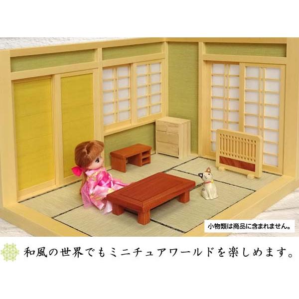 和風ドールハウス-28 ミニ和室6畳-L型A（1/12スケール） 木製 無塗装