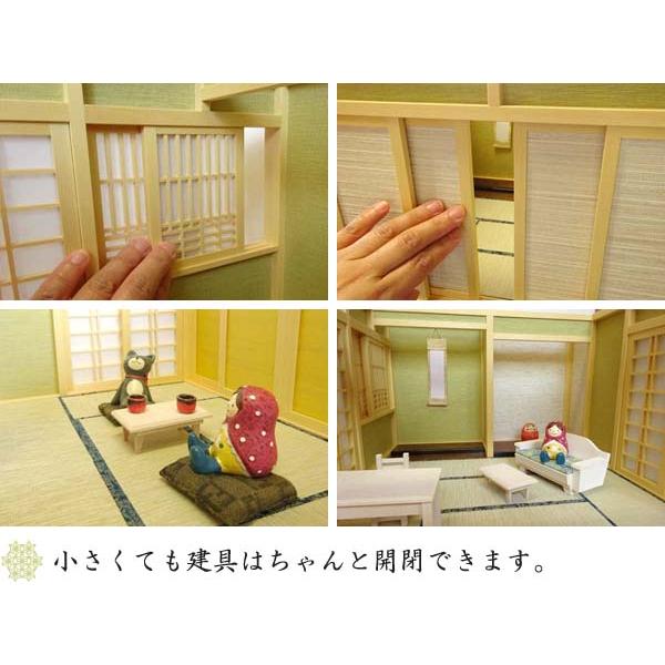 和風ドールハウス-32 ミニ和室6畳-ロ型 床の間A（1/12スケール） 木製