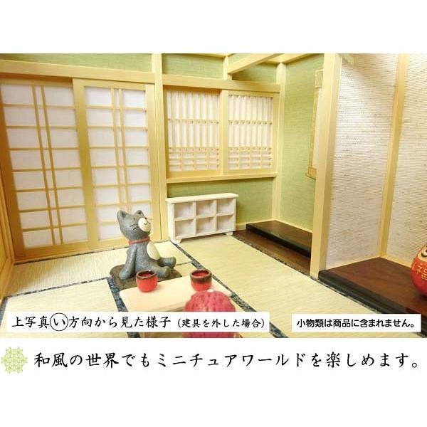 和風ドールハウス-32 ミニ和室6畳-ロ型 床の間A（1/12スケール） 木製