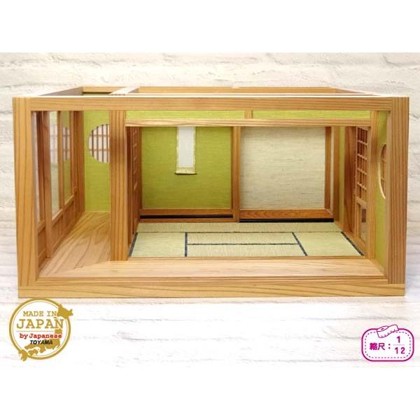 和風ドールハウス-37 ミニ和室6畳-ロ型 床の間・縁側A（1/12スケール