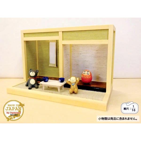 和風ドールハウス-5 ミニ和室2畳-I型 床の間A（1/16スケール） 木製