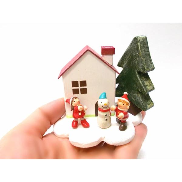 小さなクリスマスの飾り セット-D ナガタ工房のおうちの置物-木製 丸和