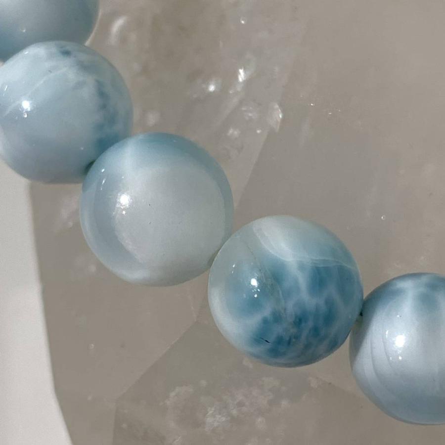 NO.00407【内径15cm】アイスラリマー 10mm 28.5g ブレスレット 天然石 パワーストーン アクセサリー 天然石ブレスレットの画像