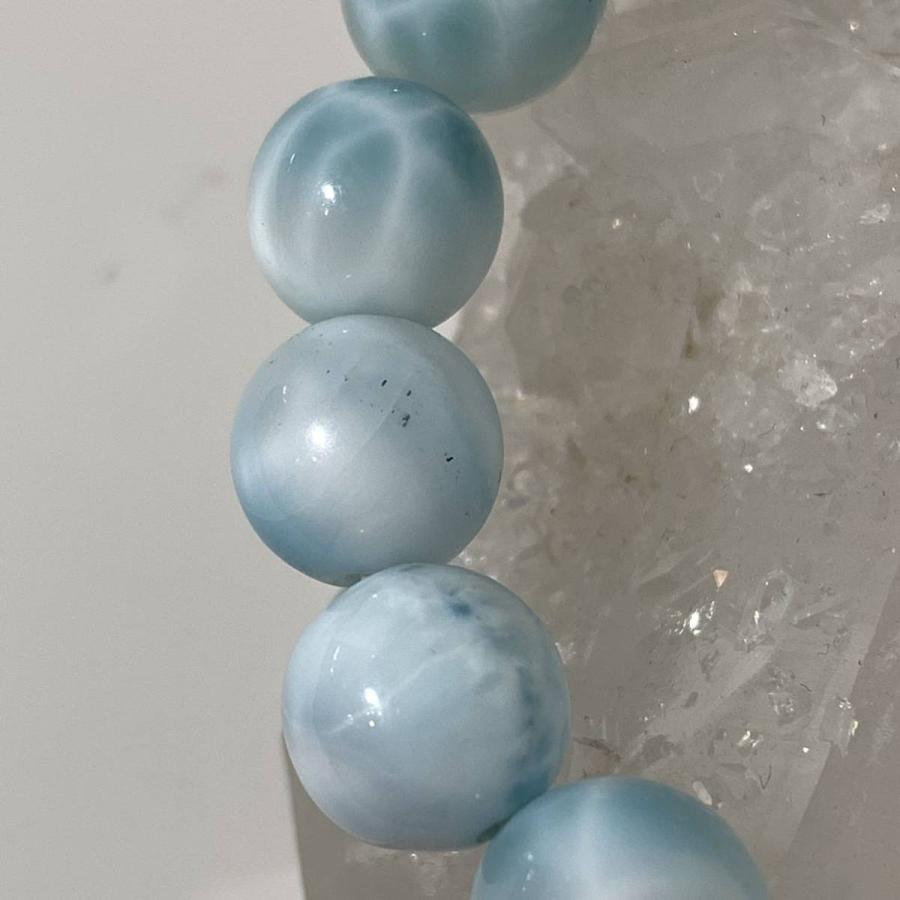 NO.00407【内径15cm】アイスラリマー 10mm 28.5g ブレスレット 天然石 パワーストーン アクセサリー 天然石ブレスレットの画像