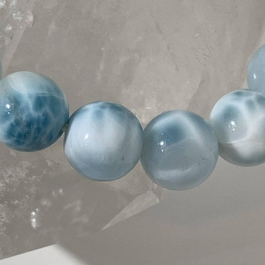 NO.00407【内径15cm】アイスラリマー 10mm 28.5g ブレスレット 天然石 パワーストーン アクセサリー 天然石ブレスレットの画像