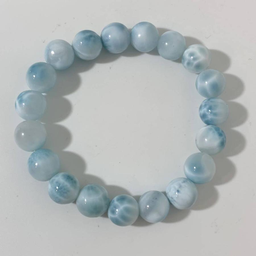 NO.00407【内径15cm】アイスラリマー 10mm 28.5g ブレスレット 天然石 パワーストーン アクセサリー 天然石ブレスレットの画像