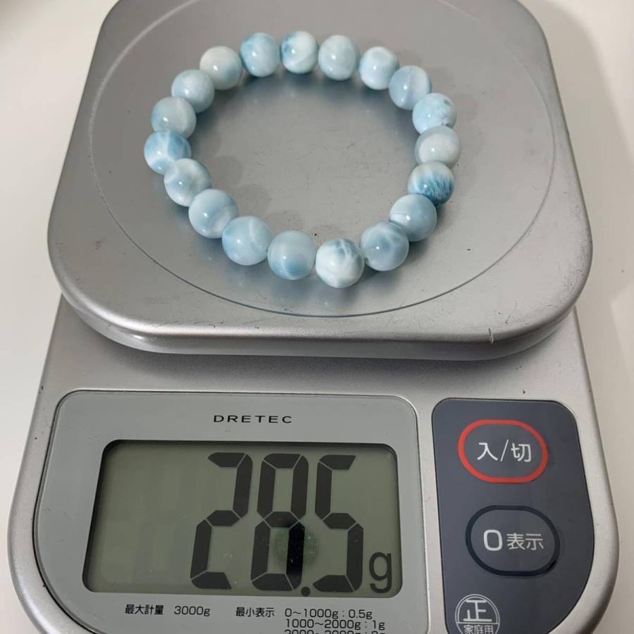 NO.00407【内径15cm】アイスラリマー 10mm 28.5g ブレスレット 天然石 パワーストーン アクセサリー 天然石ブレスレットの画像
