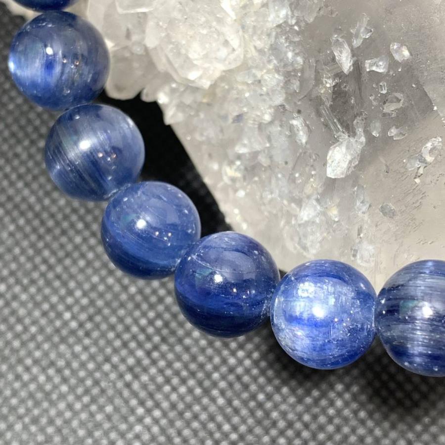 NO.00415【内径約16.5cm】カイヤナイト 約10mm 38.5g ブレスレット 天然石 パワーストーン アクセサリー 天然石ブレスレットの画像