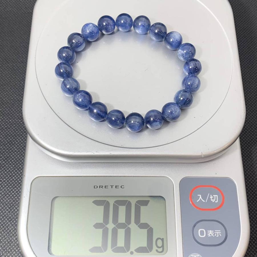 NO.00415【内径約16.5cm】カイヤナイト 約10mm 38.5g ブレスレット 天然石 パワーストーン アクセサリー 天然石ブレスレットの画像