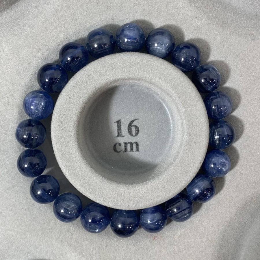 NO.00415【内径約16.5cm】カイヤナイト 約10mm 38.5g ブレスレット 天然石 パワーストーン アクセサリー 天然石ブレスレットの画像