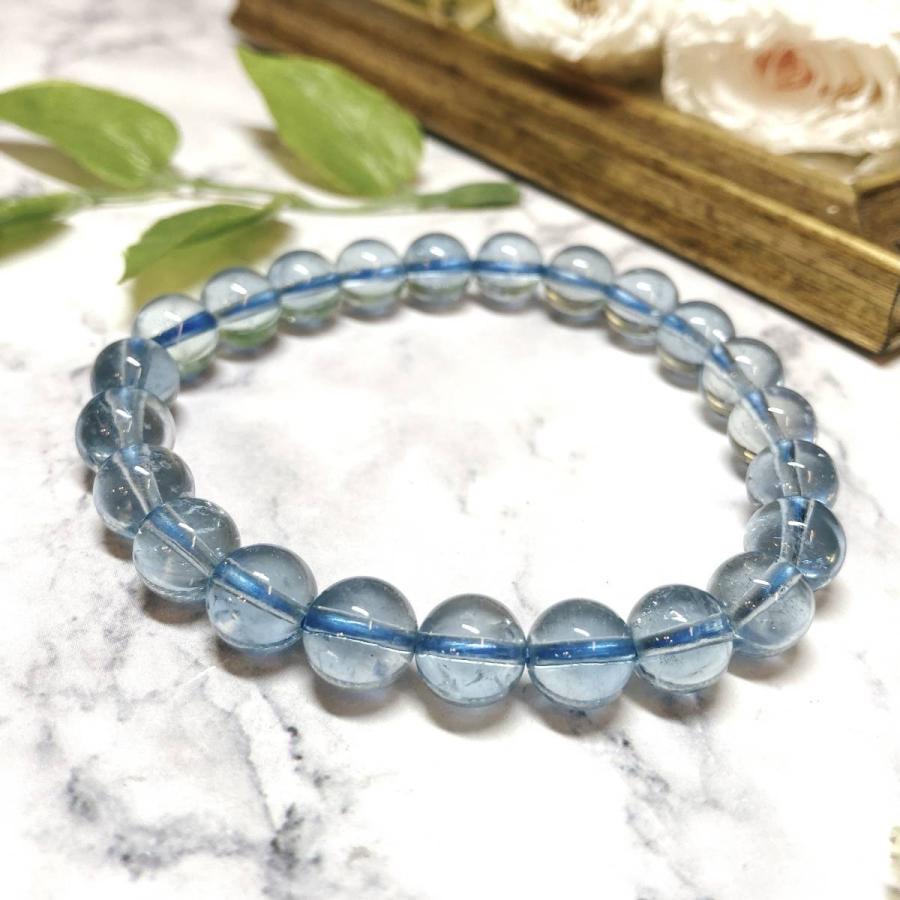 No.【E4443】AAAAA品質?アクアマリン＊8＊ブレスレット?AAA Aquamarine 8 mm bracelet_1