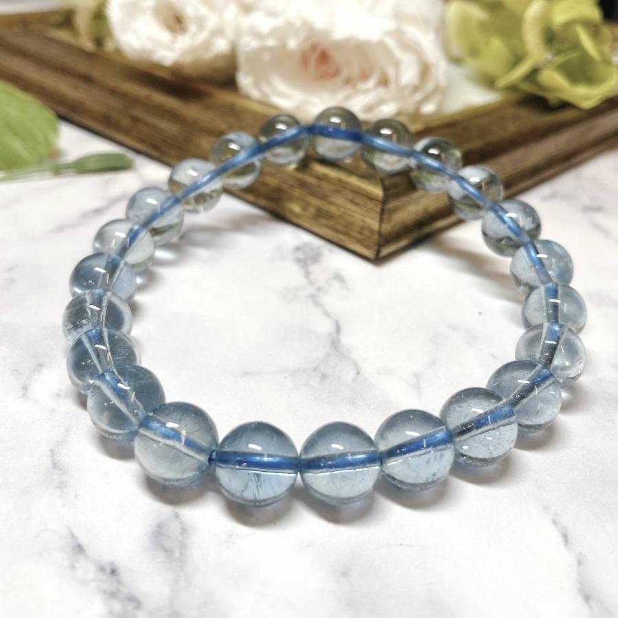 No.【E4443】AAAAA品質?アクアマリン＊8＊ブレスレット?AAA Aquamarine 8 mm bracelet_2