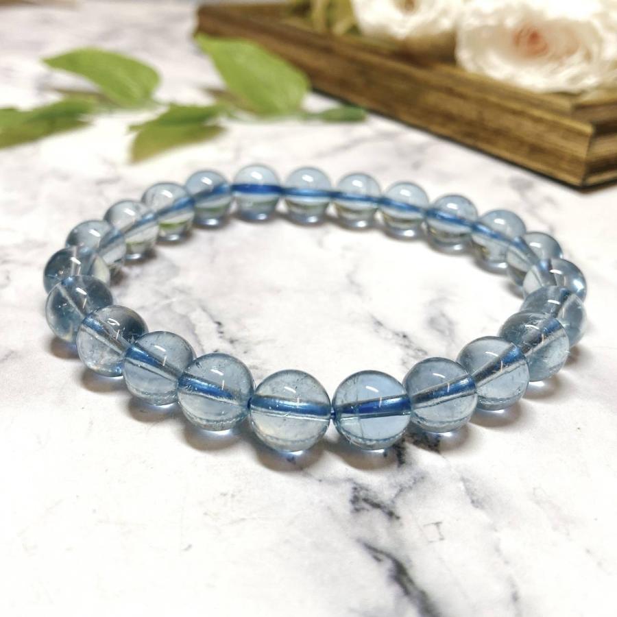 No.【E4443】AAAAA品質?アクアマリン＊8＊ブレスレット?AAA Aquamarine 8 mm bracelet_3
