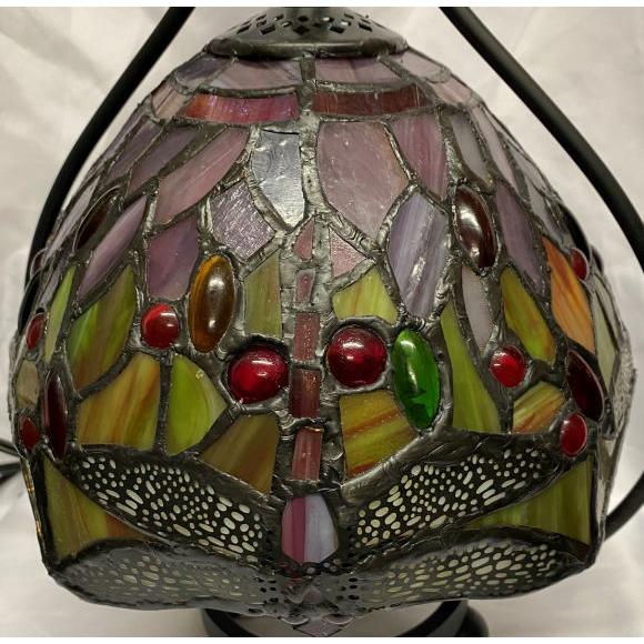 ステンドグラス ランプ 吊り型 ナギットと赤トンボ柄 フレーム幅