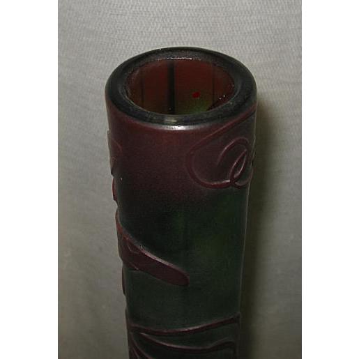 ガレ風花瓶（ガラス製）　チョウチョ柄　直径10.5ｃｍ　高さ４２ｃｍ｜yukawafnt｜05