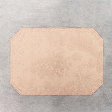 はっ水加工 ランチョンマット ピンク地に透かしローズ柄 32cm X