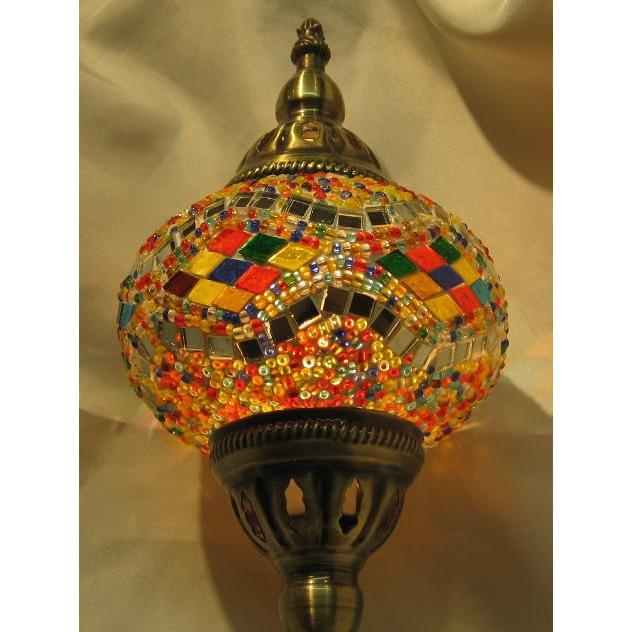 トルコランプ 0002 5 アラジンモザイクランプ 中国製 幅13cm 奥行き13cm 高さ32ｃｍ モザイクガラスの直径13cm 重さ800g T 0002 5 ユカワファニチュアyh 通販 Yahoo ショッピング