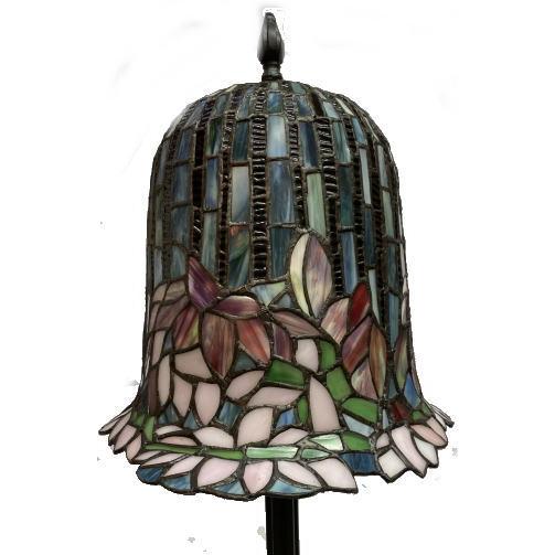 ステンドグラス ランプ 花柄 シェード直径28cm 全体の高さ58cm