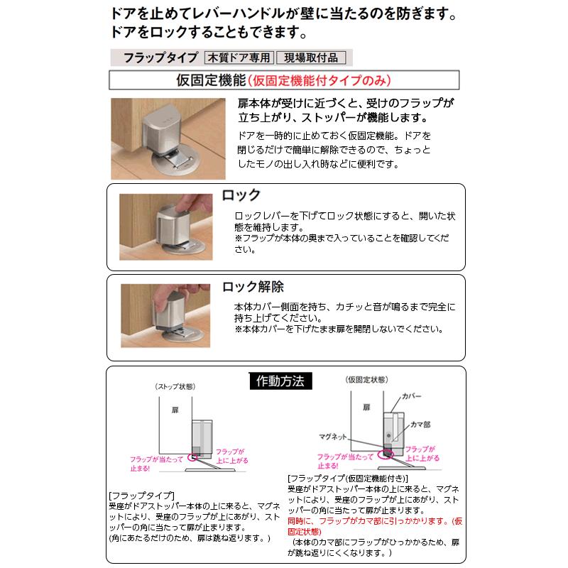 VA818-ZXH お取り寄せ商品 ダイケン ドアストッパー フラップタイプ 本体のみ 仮固定機能付き ハピアリビングドア DAIKEN 大建工業 代引不可｜yukazaihonpo｜04