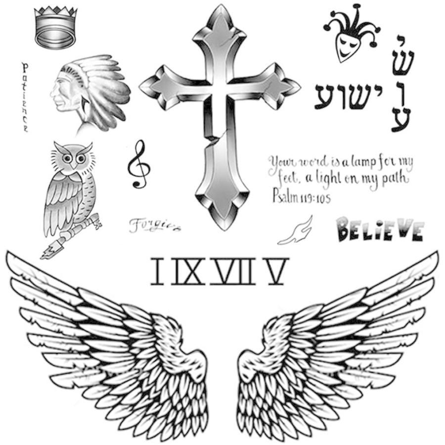 タトゥーシール 文字 英文 アルファベット 腕 肩 背中 脚 刺青 リアル 防水 長持ち 004 定番