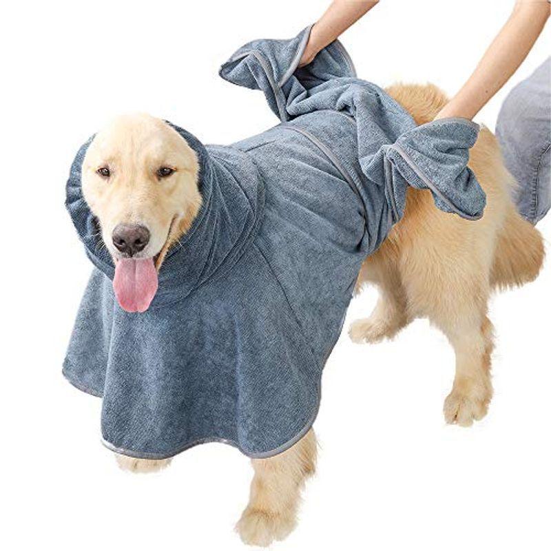Doglemiペット用バスローブ 犬用バスタオル 速乾ペットローブ 超吸水 お風呂上がり 犬用ガウン 吸収速乾タオル バスポンチョ 体拭 種類豊富な品揃え