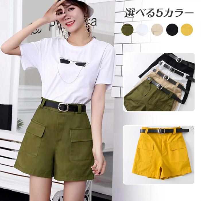 Sオリーブグリーン ショートパンツ ウエストゴム ショートパンツ レディース 薄手 半ズボン バックウエストゴム
