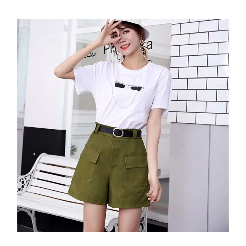 Sオリーブグリーン ショートパンツ ウエストゴム ショートパンツ レディース 薄手 半ズボン バックウエストゴム