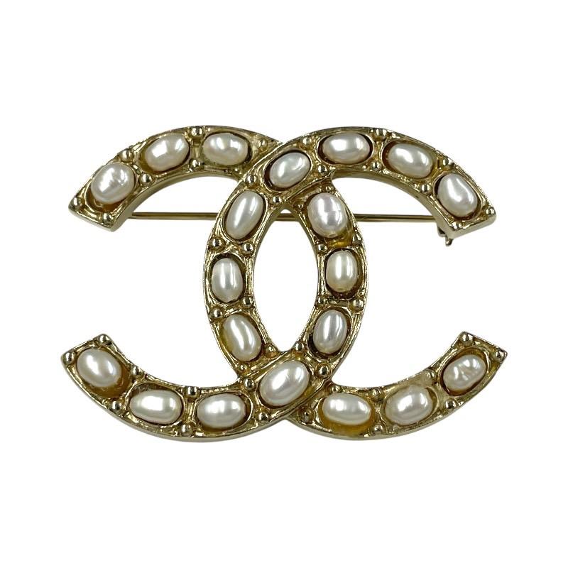 シャネル ココマーク フェイク パール ブローチ ゴールド コサージュ 01A シャネル ココマーク フェイク パール ブローチ ゴールド コサージュ 01A