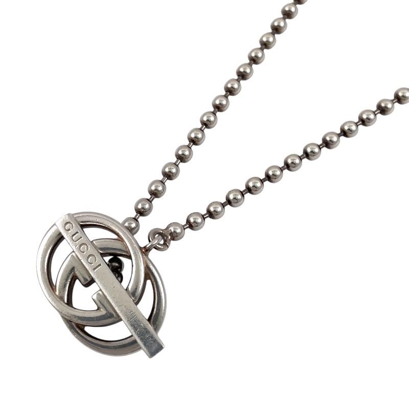 GUCCI◇インターロッキングG/ボールチェーンネックレス/SV925/SLV/銀