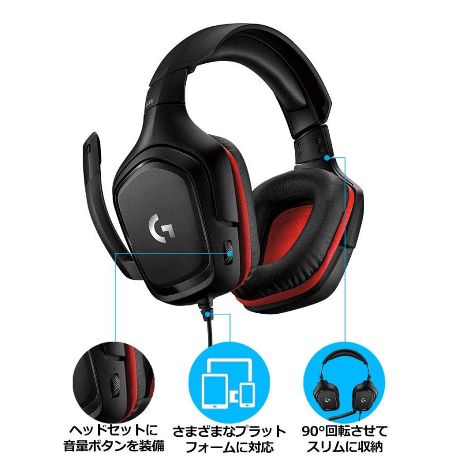 Logicool G ゲーミングヘッドセット G331 ブラック レッド 2 1ch ステレオ ノイズキャンセリング マイク 付き Pc Ps4 Switch 3 5mm Usb 軽量 国内正規品 2年間メ B07ndn4vjg 雪だるま 通販 Yahoo ショッピング