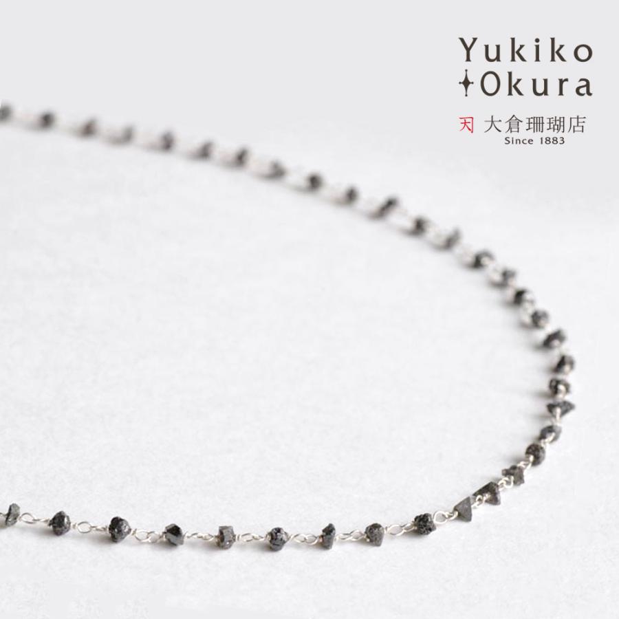 シルバー925 ダイヤモンド ショートネックレス(ブラック) : ユキコ 