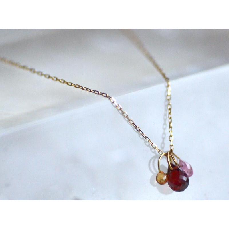 K18 3カラー セット チャーム ( ガーネット トルマリン サファイア