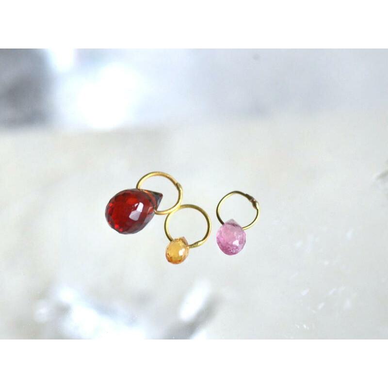 K18 3カラー セット チャーム ( ガーネット トルマリン サファイア