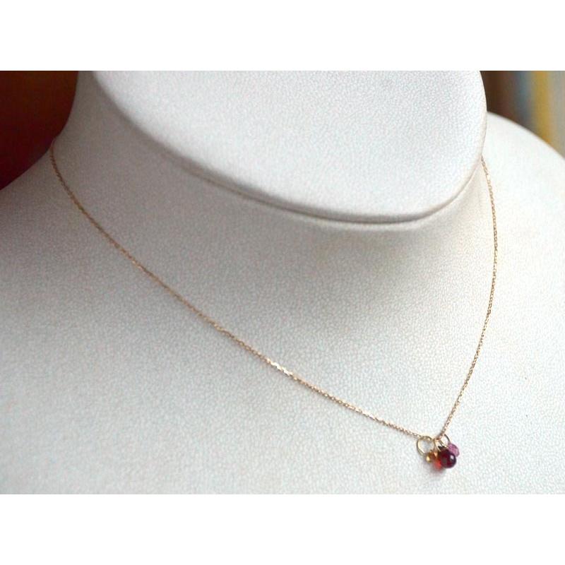 K18 3カラー セット チャーム ( ガーネット トルマリン サファイア