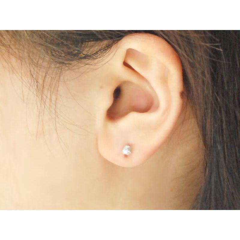 K18 ダイヤ 4粒 片耳 ピアス ツヤ消し : ユキコ オオクラ 大倉珊瑚店