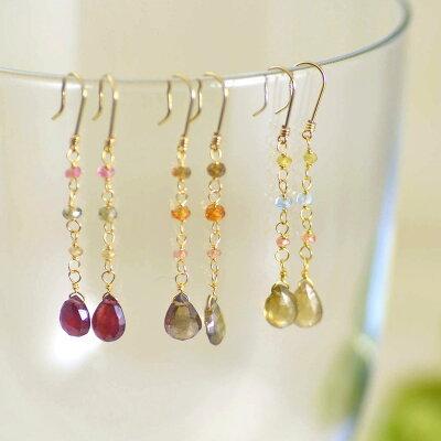 K18 マルチ サファイア ロング ピアス : ユキコ オオクラ 大倉珊瑚店