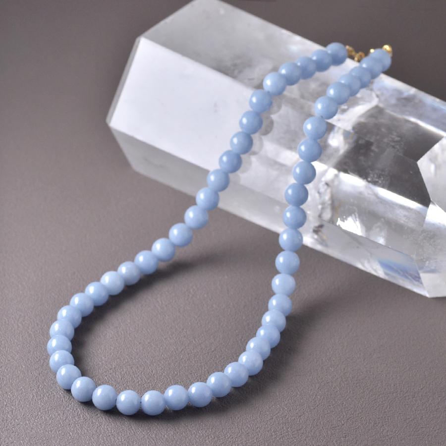 SV925 エンジェライト ラウンド 6mm・8mm ベーシックネックレス【Basic natural stone】_1