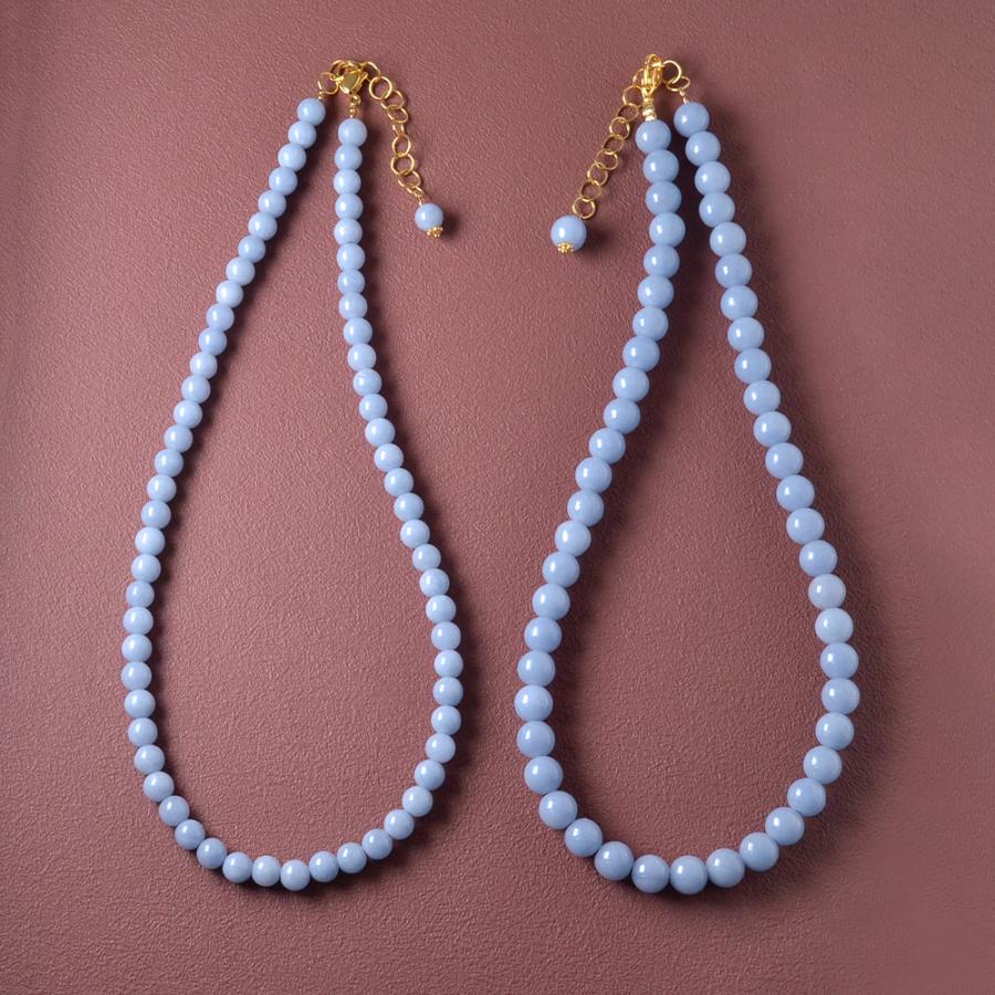 SV925 エンジェライト ラウンド 6mm・8mm ベーシックネックレス【Basic natural stone】_2