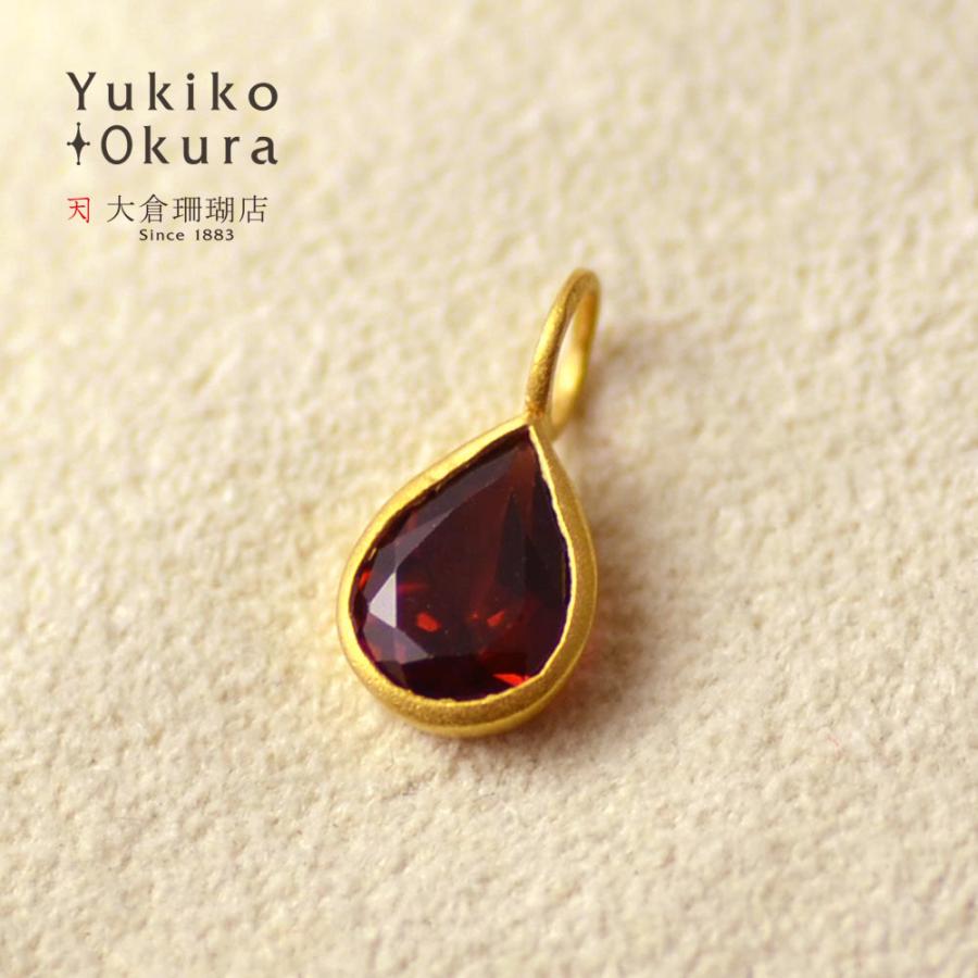K18 ペンダント　トップ　ガーネット　0.44 g K18 ガーネット ドロップ ペンダントトップ : ユキコ オオクラ 大倉