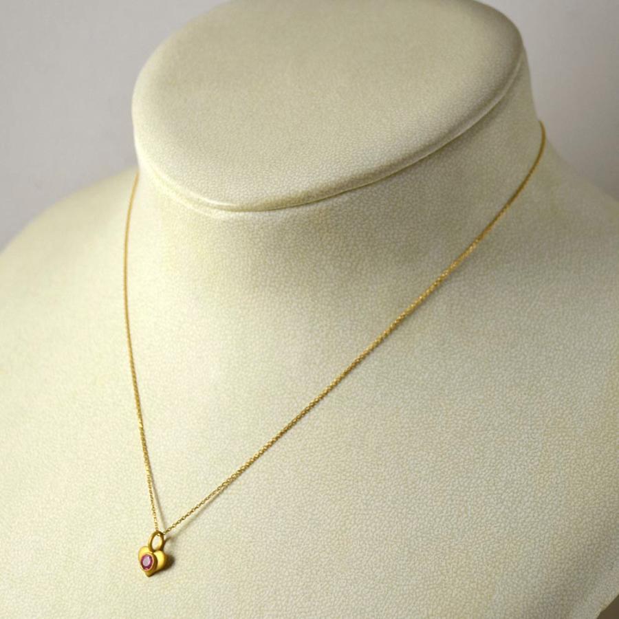 K18 ピンクサファイア ハート ペンダントトップ : ユキコ オオクラ